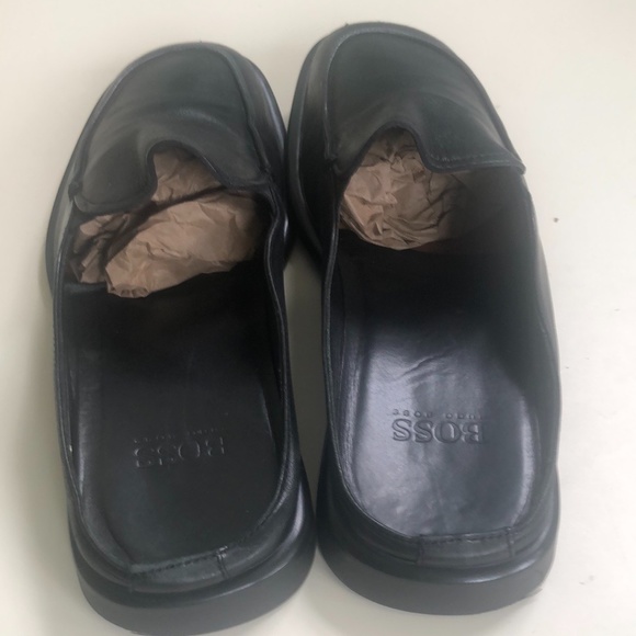 HUGO BOSS Men Black Leather Slides Slippers main image 6